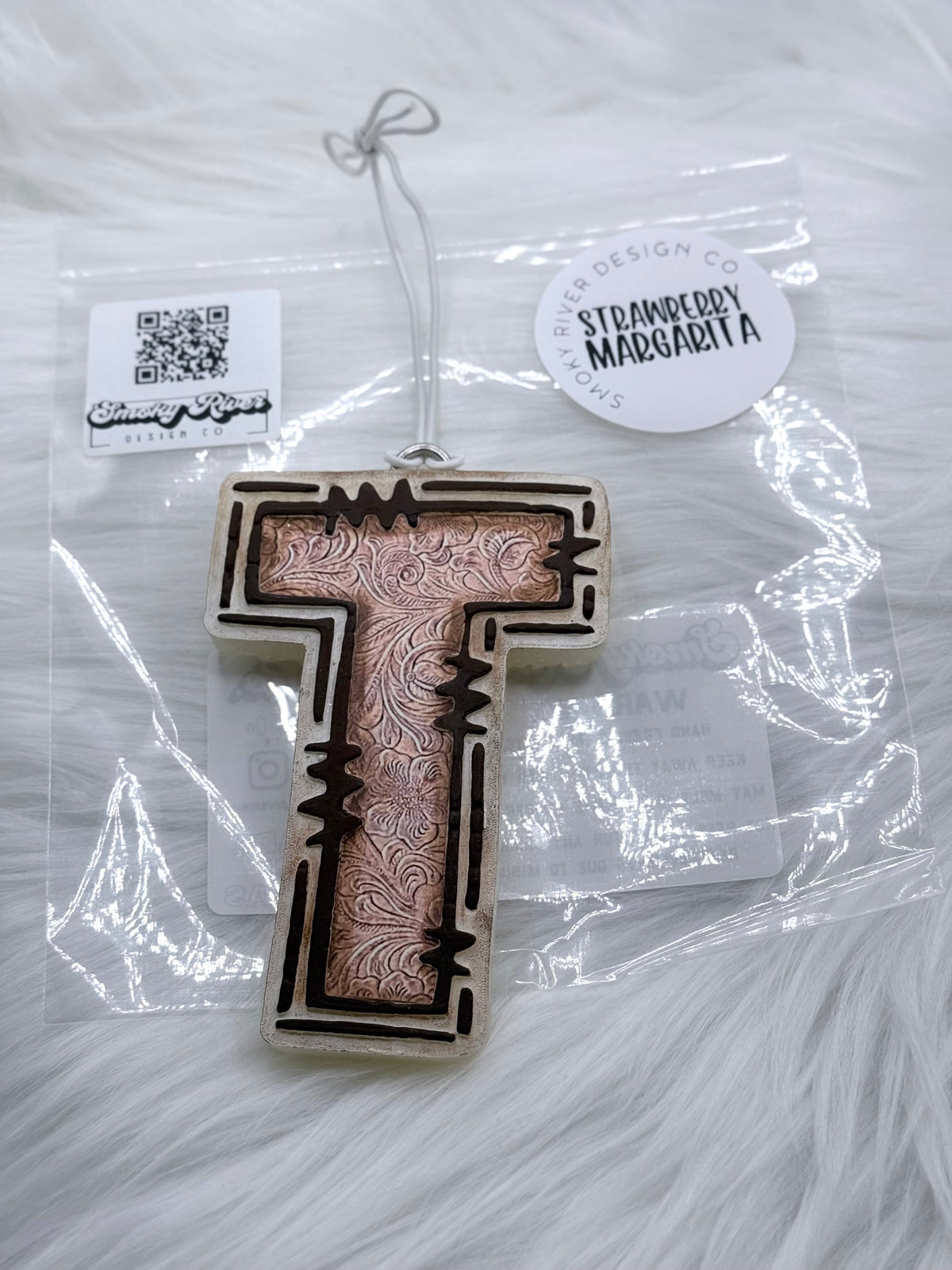 Tooled Leather Initial Freshie