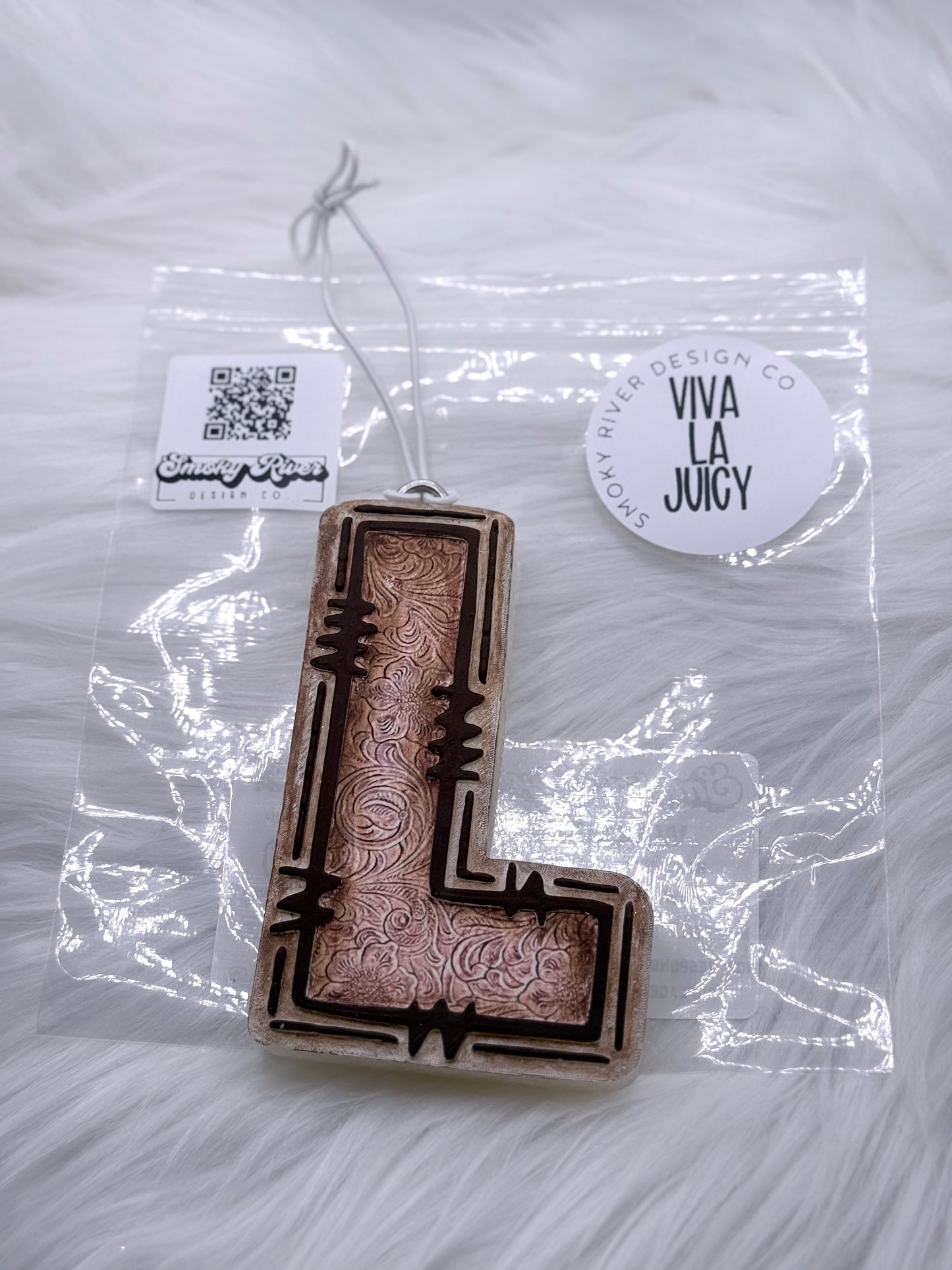 Tooled Leather Initial Freshie