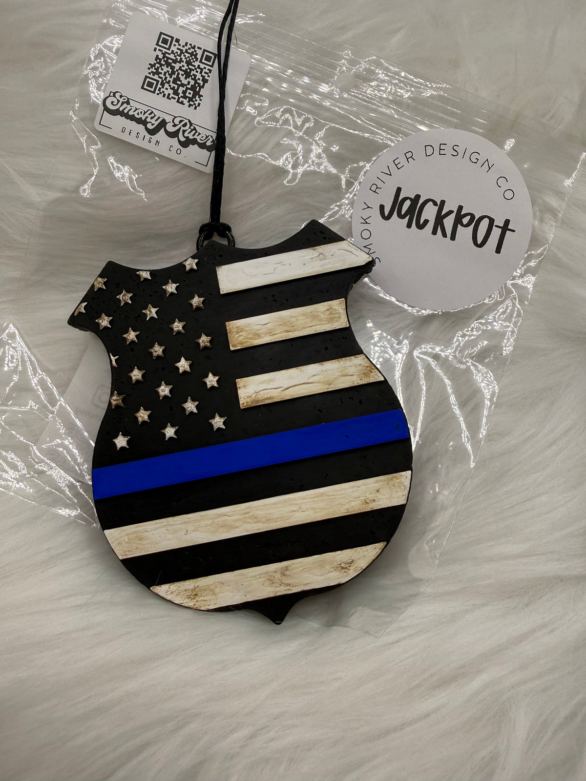 Flag Police Badge Freshie