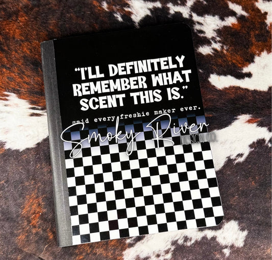 Freshie Maker Scent Notebook- Checkered Print