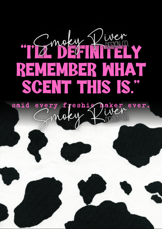 Freshie Maker Scent Notebook- Black Cow Print/ Pink Lettering