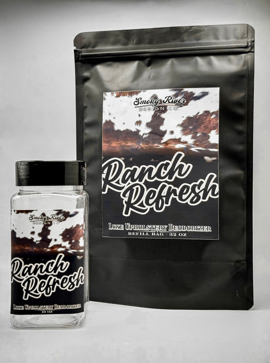 Ranch Refresh- Luxe Upholstery Deodorizer (32oz Refill Bag & Empty Shaker)