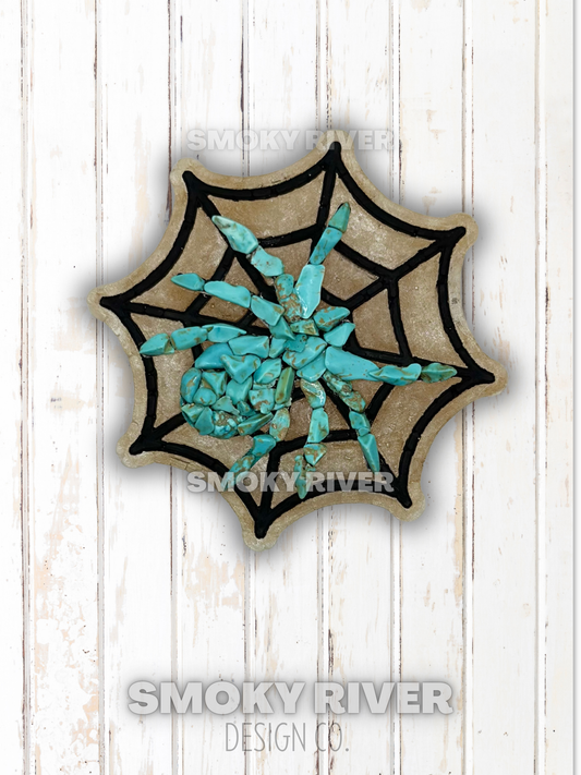 Turquoise Spider Web (Scent-Bourbon Pumpkin)