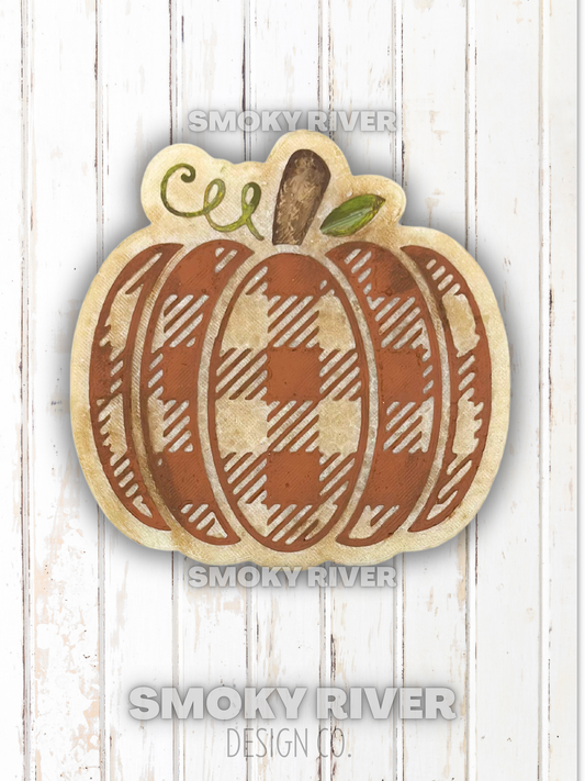 Buffalo Plaid Pumpkin (Scent- Caramel Apple)