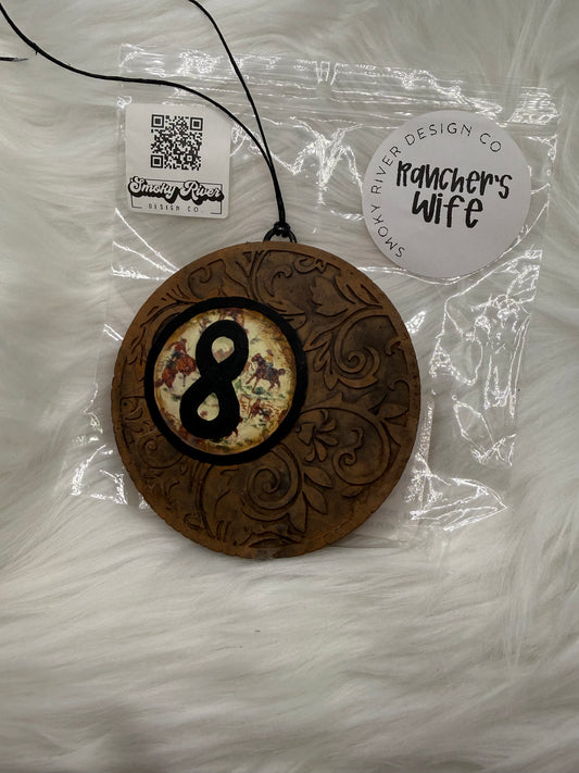 Tooled Leather 8 Ball Freshie