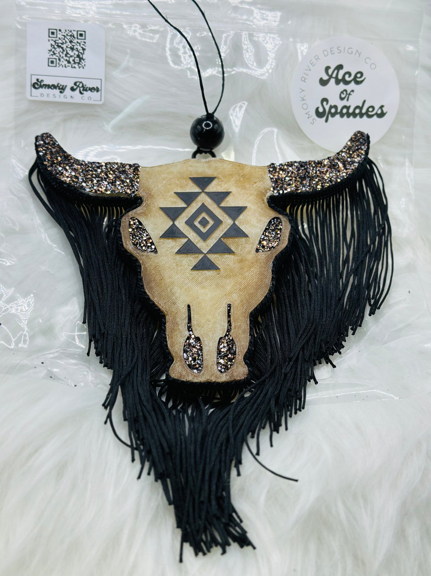 Rustic Aztec Bull Skull Freshie