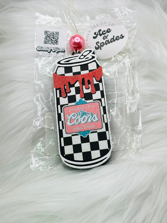 Checkered Beer Can Freshie