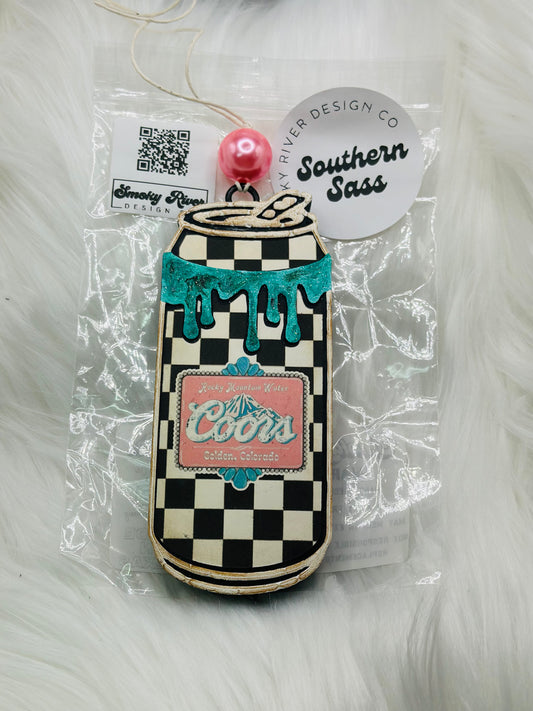 Checkered Beer Can Freshie