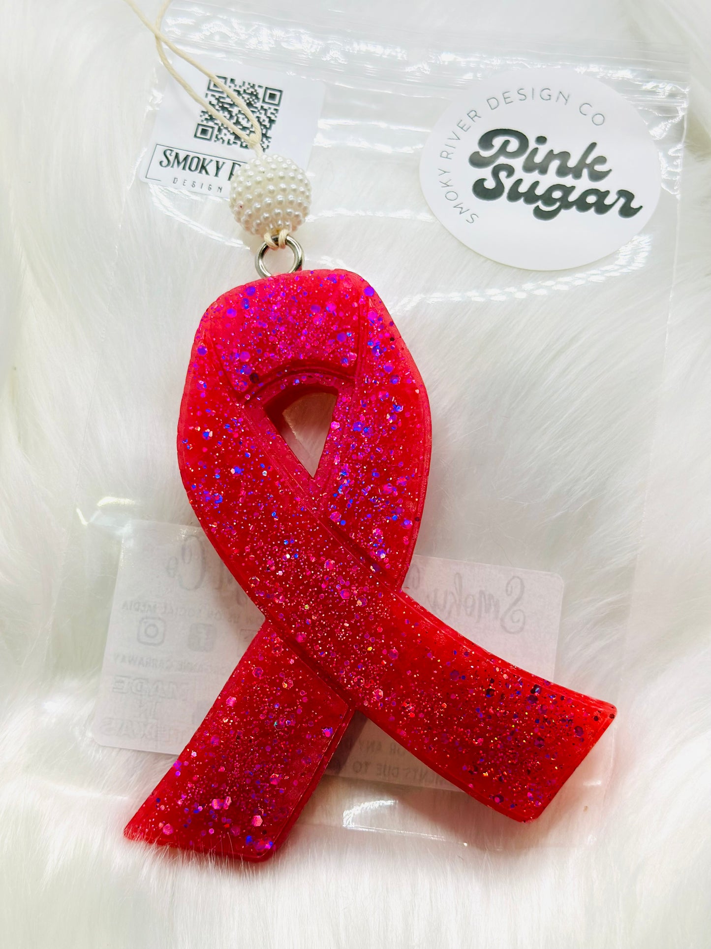 Pink Breast Cancer Ribbon Freshie